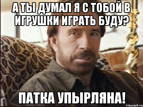 а ты думал я с тобой в игрушки играть буду? патка упырляна!