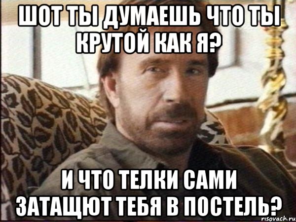 шот ты думаешь что ты крутой как я? и что телки сами затащют тебя в постель?