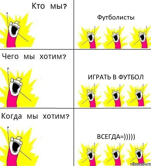 Футболисты Играть в футбол Всегда=))))), Комикс Что мы хотим