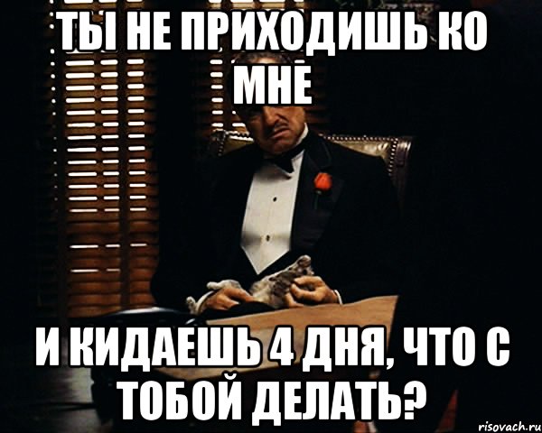 ты не приходишь ко мне и кидаешь 4 дня, что с тобой делать?