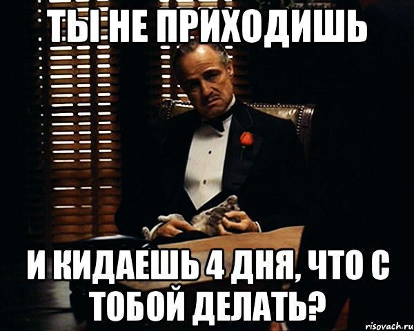 ты не приходишь и кидаешь 4 дня, что с тобой делать?, Мем Дон Вито Корлеоне