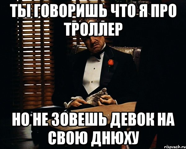 ты говоришь что я про троллер но не зовешь девок на свою днюху