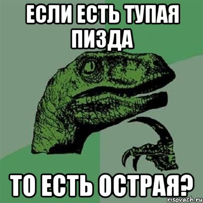 если есть тупая пизда то есть острая?, Мем Филосораптор