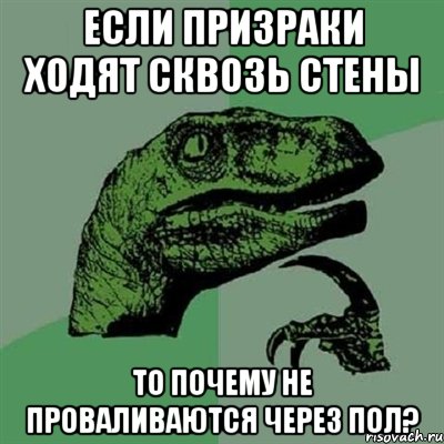 если призраки ходят сквозь стены то почему не проваливаются через пол?, Мем Филосораптор