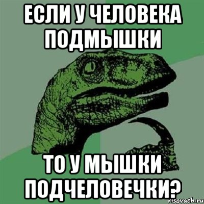 если у человека подмышки то у мышки подчеловечки?, Мем Филосораптор