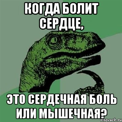 когда болит сердце, это сердечная боль или мышечная?, Мем Филосораптор