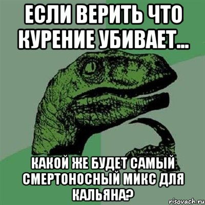 если верить что курение убивает... какой же будет самый смертоносный микс для кальяна?, Мем Филосораптор