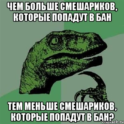 чем больше смешариков, которые попадут в бан тем меньше смешариков, которые попадут в бан?, Мем Филосораптор