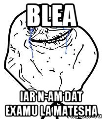 blea iar n-am dat examu la matesha, Мем Forever Alone