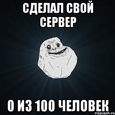 сделал свой сервер 0 из 100 человек, Мем Forever Alone