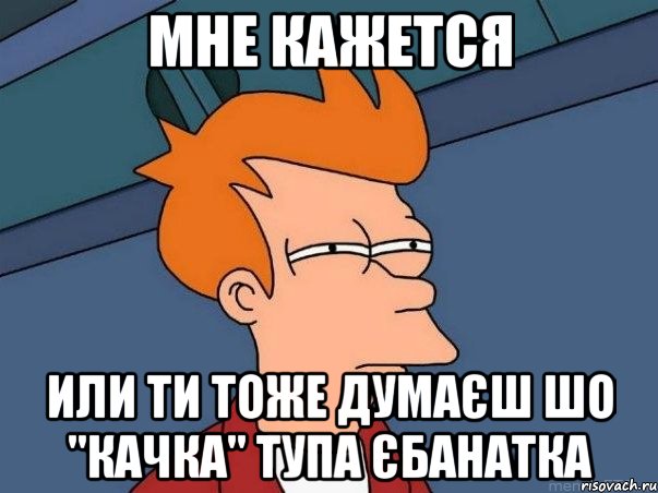 мне кажется или ти тоже думаєш шо "качка" тупа єбанатка, Мем  Фрай (мне кажется или)