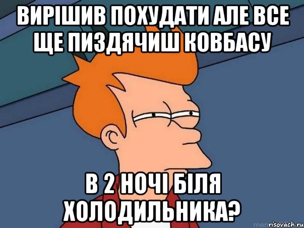 вирішив похудати але все ще пиздячиш ковбасу в 2 ночі біля холодильника?, Мем  Фрай (мне кажется или)