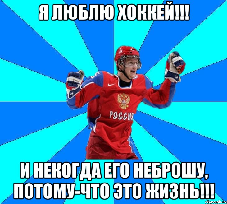 я люблю хоккей!!! и некогда его неброшу, потому-что это жизнь!!!, Мем Хоккеист