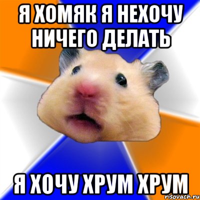 я хомяк я нехочу ничего делать я хочу хрум хрум