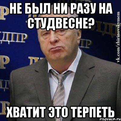 не был ни разу на студвесне? хватит это терпеть, Мем Хватит это терпеть (Жириновский)