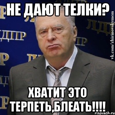 не дают телки? хватит это терпеть,блеать!!!, Мем Хватит это терпеть (Жириновский)