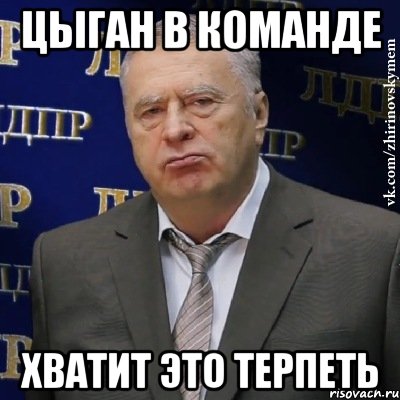 цыган в команде хватит это терпеть, Мем Хватит это терпеть (Жириновский)