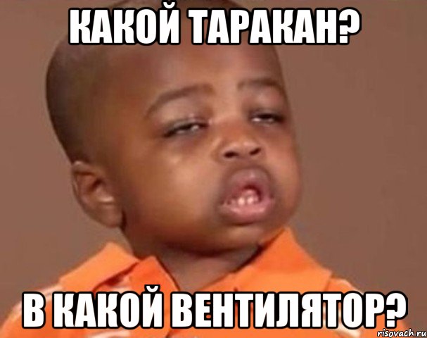 какой таракан? в какой вентилятор?, Мем  Какой пацан (негритенок)