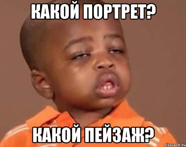 какой портрет? какой пейзаж?, Мем  Какой пацан (негритенок)
