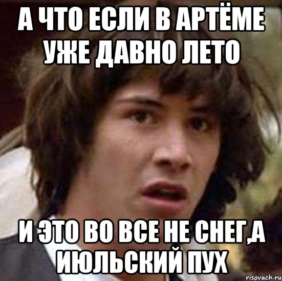 а что если в артёме уже давно лето и это во все не снег,а июльский пух, Мем А что если (Киану Ривз)