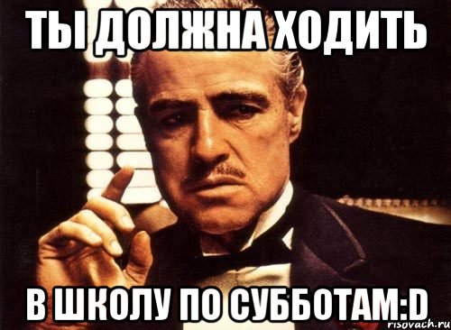 ты должна ходить в школу по субботам:d, Мем крестный отец