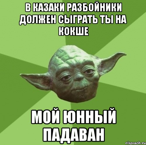 в казаки разбойники должен сыграть ты на кокше мой юнный падаван, Мем Мастер Йода