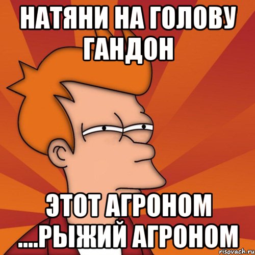 натяни на голову гандон этот агроном ....рыжий агроном, Мем Мне кажется или (Фрай Футурама)