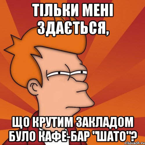 тільки мені здається, що крутим закладом було кафе-бар "шато"?, Мем Мне кажется или (Фрай Футурама)