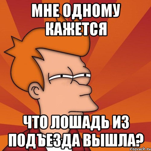 мне одному кажется что лошадь из подъезда вышла?, Мем Мне кажется или (Фрай Футурама)