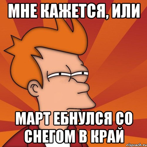 мне кажется, или март ебнулся со снегом в край, Мем Мне кажется или (Фрай Футурама)