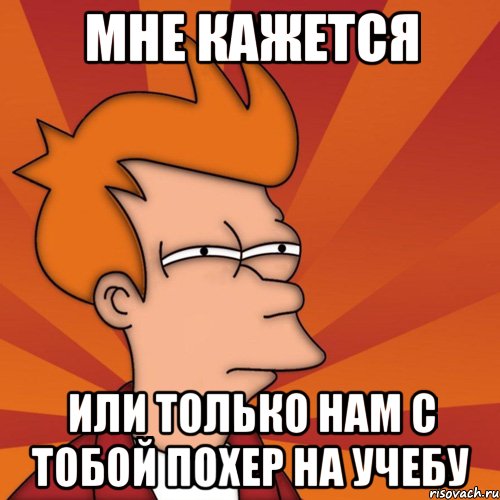 мне кажется или только нам с тобой похер на учебу, Мем Мне кажется или (Фрай Футурама)