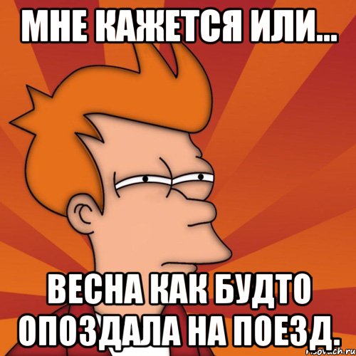 мне кажется или... весна как будто опоздала на поезд., Мем Мне кажется или (Фрай Футурама)