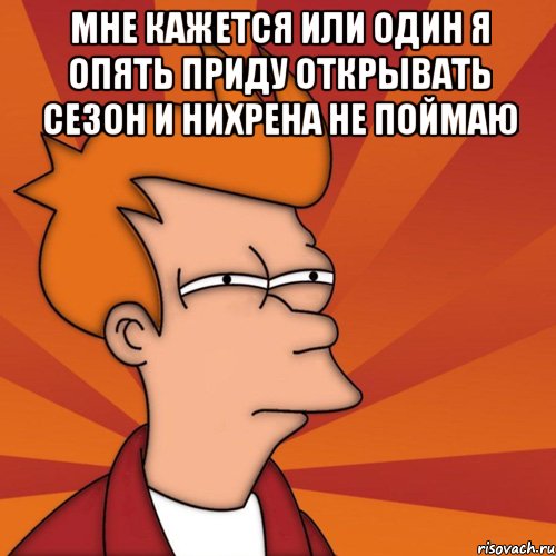 мне кажется или один я опять приду открывать сезон и нихрена не поймаю , Мем Мне кажется или (Фрай Футурама)