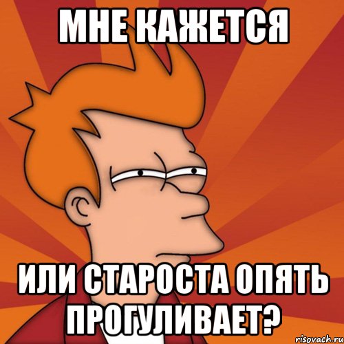 мне кажется или староста опять прогуливает?, Мем Мне кажется или (Фрай Футурама)