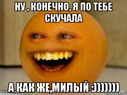 ну , конечно, я по тебе скучала а как же,милый :))))))), Мем Надоедливый апельсин