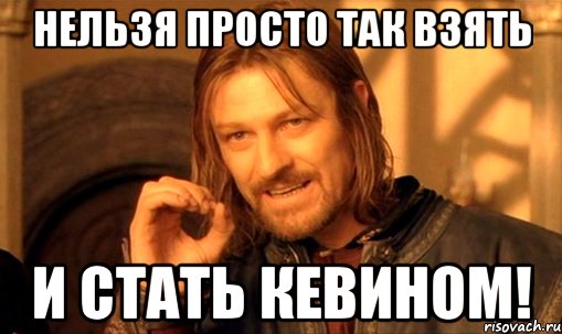 нельзя просто так взять и стать кевином!, Мем Нельзя просто так взять и (Боромир мем)