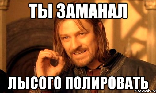 ты заманал лысого полировать, Мем Нельзя просто так взять и (Боромир мем)