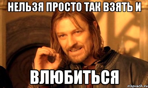 нельзя просто так взять и влюбиться, Мем Нельзя просто так взять и (Боромир мем)