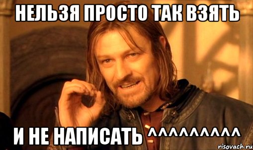 нельзя просто так взять и не написать ^^^^^^^^^, Мем Нельзя просто так взять и (Боромир мем)