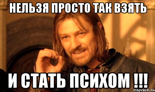 нельзя просто так взять и стать психом !!!, Мем Нельзя просто так взять и (Боромир мем)
