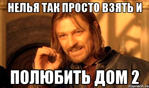 нелья так просто взять и полюбить дом 2, Мем Нельзя просто так взять и (Боромир мем)