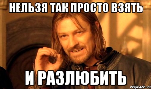 нельзя так просто взять и разлюбить, Мем Нельзя просто так взять и (Боромир мем)