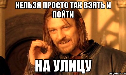 нельзя просто так взять и пойти на улицу, Мем Нельзя просто так взять и (Боромир мем)
