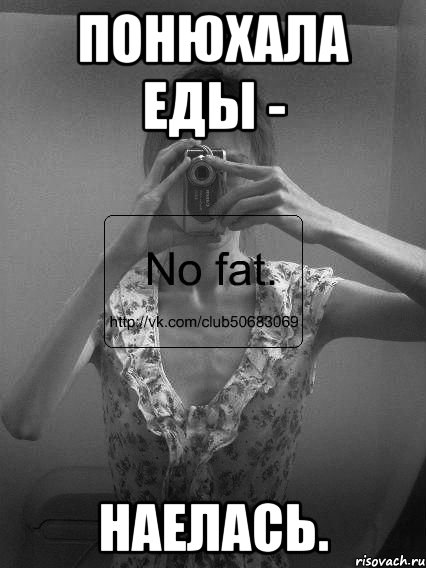 понюхала еды - наелась., Мем No fat