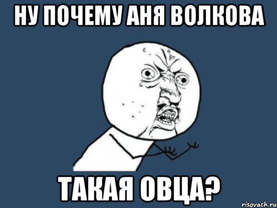 ну почему аня волкова такая овца?, Мем Ну почему