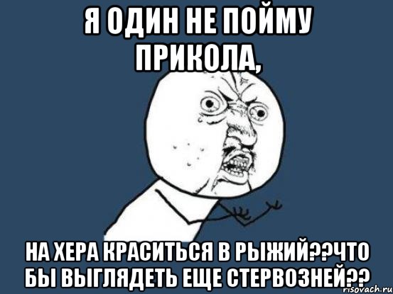 я один не пойму прикола, на хера краситься в рыжий??что бы выглядеть еще стервозней??, Мем Ну почему