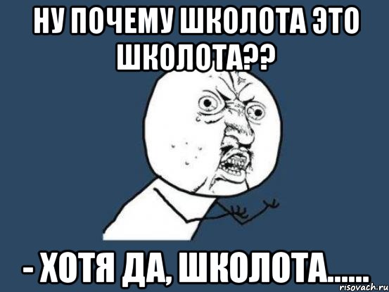 ну почему школота это школота?? - хотя да, школота......, Мем Ну почему