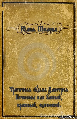 Юлия Шилова Трагичная судьба Дмитрия Печонова или умный, красивый, одинокий., Комикс обложка книги