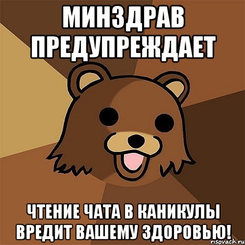 минздрав предупреждает чтение чата в каникулы вредит вашему здоровью!, Мем Педобир