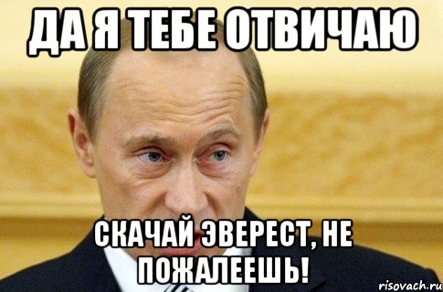 да я тебе отвичаю скачай эверест, не пожалеешь!, Мем путин